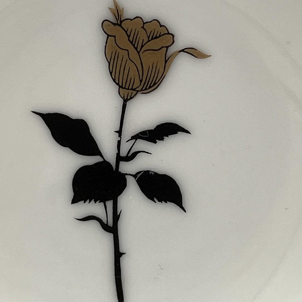 Vintage Lefton Butter Pat Dish Gold Rose Trim Nostalgic Collectible Hand Painted - Picture 10 of 10